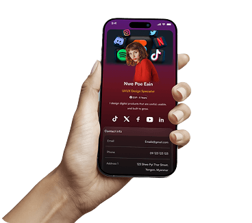 A hand holding a phone showing a personal Kora profile